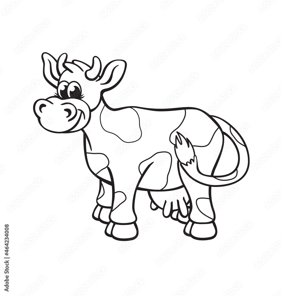 cute cartoon cow coloring book image cute cartoon cow coloring book image