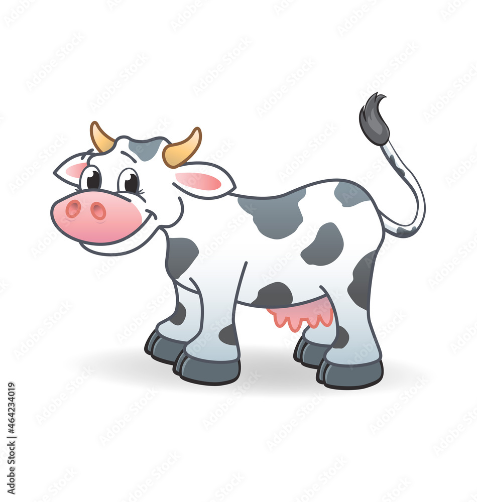 smiling happy cartoon cow character smiling happy cartoon cow character