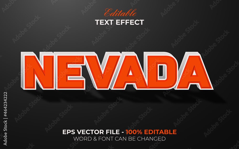 Nevada text effect style orange theme. Editable text effect.