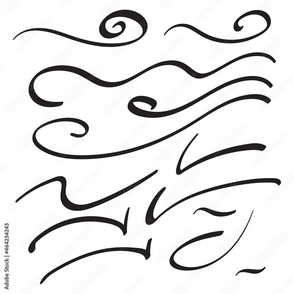 Vector set of hand drawn underline Vector set of hand drawn underline