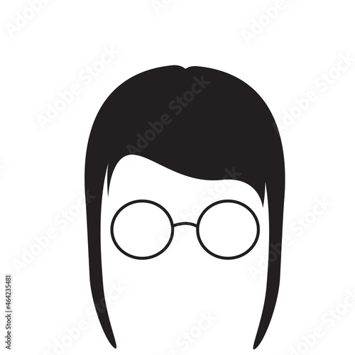 Girl with glasses isolated on white background. For web site, poster, placard and wallpaper. Creative art concept, vector illustration eps 10