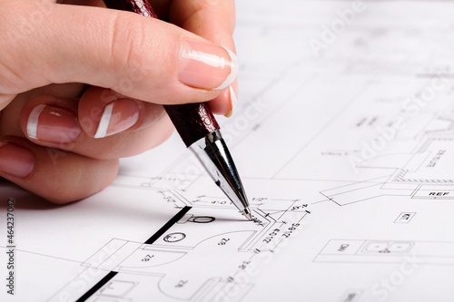 Architectural drawings Blueprint and office Pencil