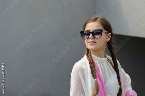 Portrait of a teen girl in the old city