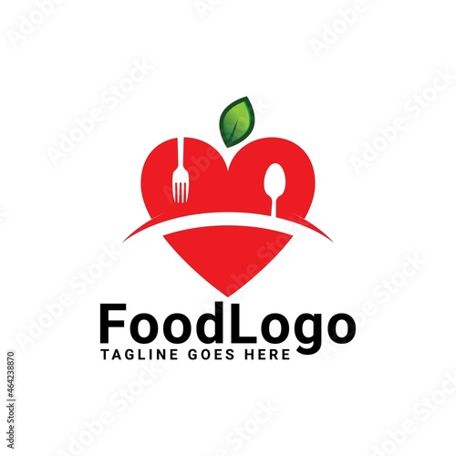 Healthy food logo icon vector template.