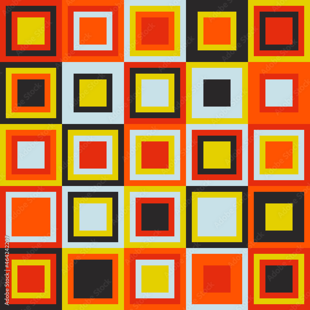 Orange and black tiles in vector. Simple square and abstract tiles in a decorative modern style.