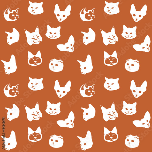 seamless pattern with cat faces