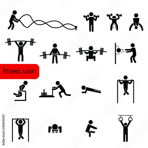 fitness and sport isolated icons set on white background