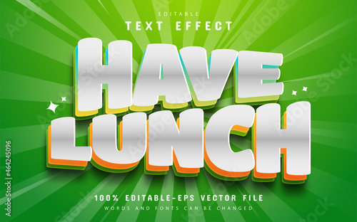Have lunch text effect editable
