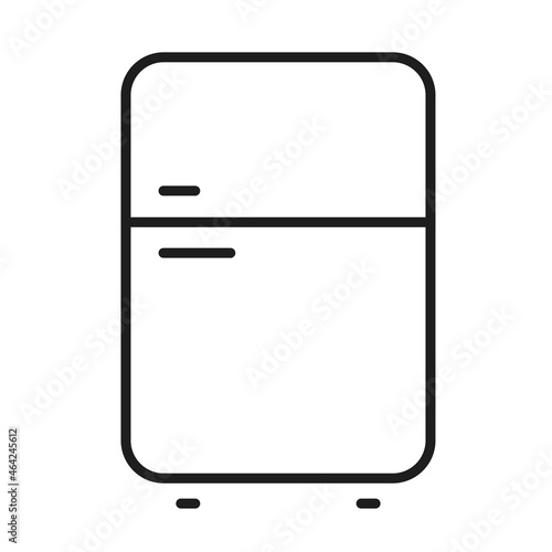 Monochrome refrigerator line icon vector illustration modern fridge kitchen electronic appliance