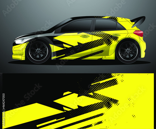 Rally car decal graphic wrap vector, abstract background