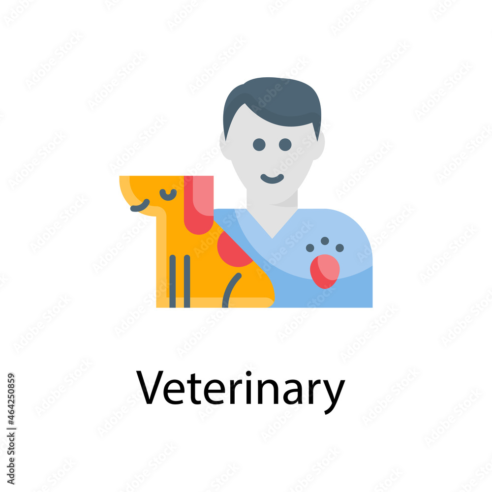 Veterinary Vector Flat Icon Design illustration. Veterinary Symbol on White background EPS 10 File Veterinary Vector Flat Icon Design illustration. Veterinary Symbol on White background EPS 10 File