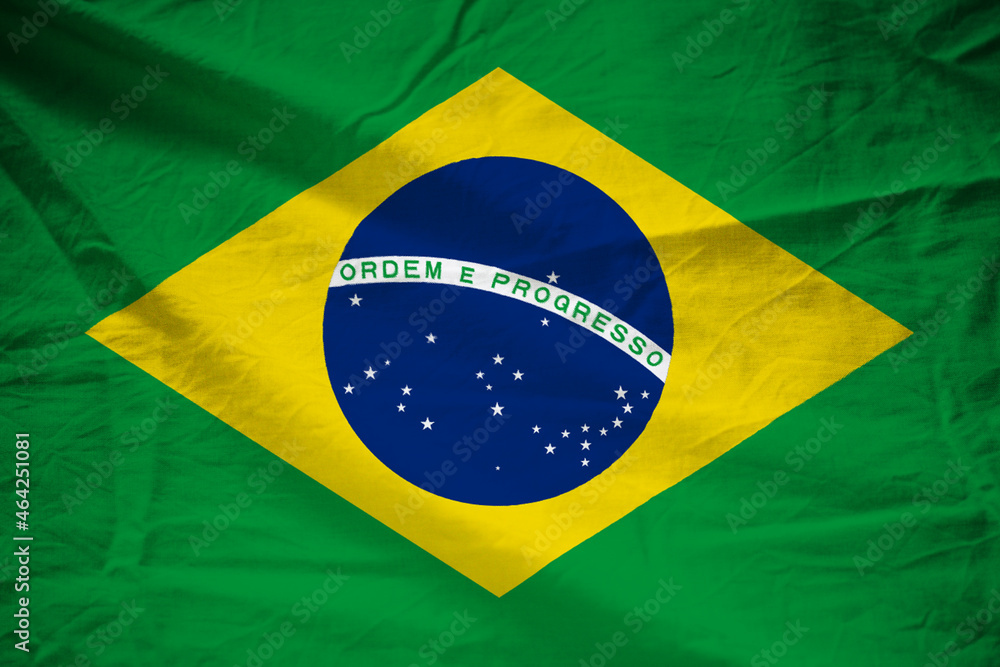 Fototapeta premium 布に印刷されたブラジルの国旗