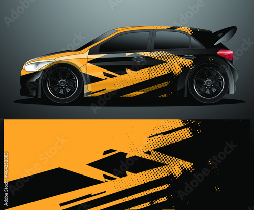 Rally car decal graphic wrap vector, abstract background