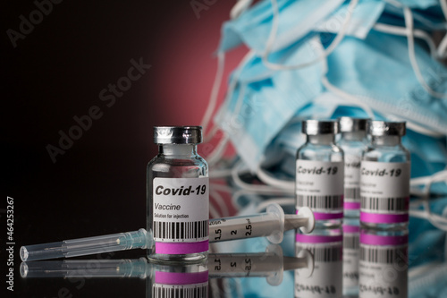 Closeup of covid 19 vaccines