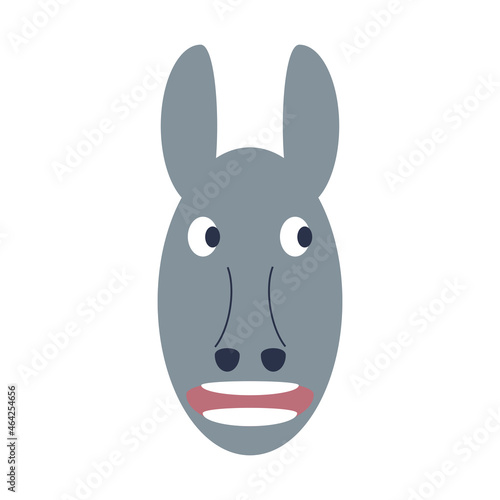 Cartoon face of a donkey. Flat design © Анна Мудревская