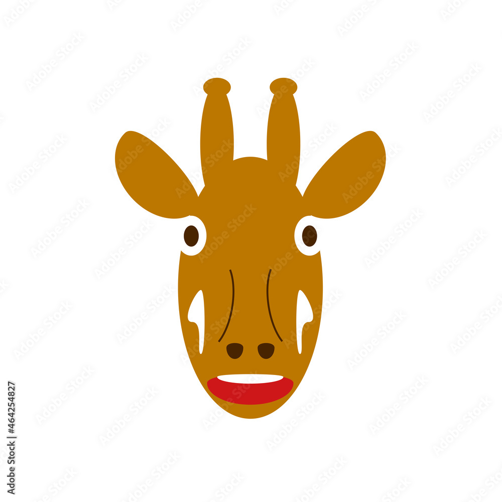 Cartoon face of a giraffe. Flat design Cartoon face of a giraffe. Flat design