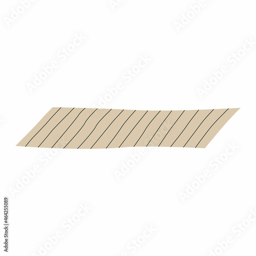 Striped rug for the house. Vector illustration in Scandinavian style isolated on a white background. Earth colors. Simple flat cartoon style