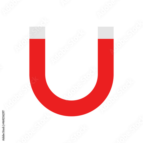 Red horseshoe magnet sign icon