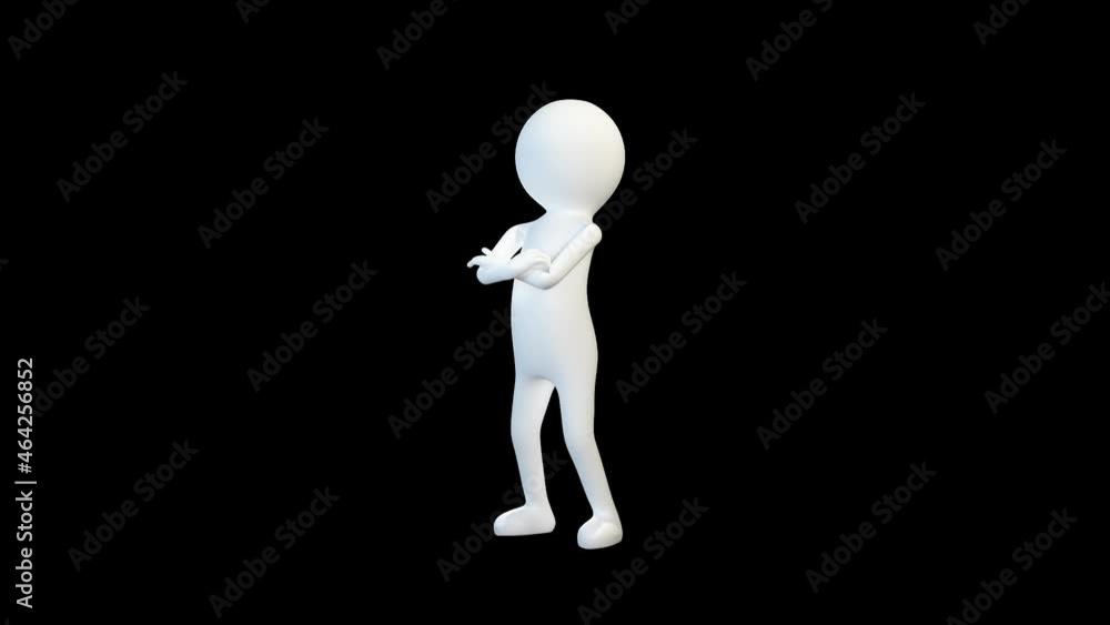 White 3d man falls from the top of the screen White 3d man falls from the top of the screen