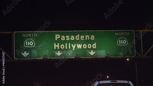 Driving a car at night in California in 4k slow motion 60fps