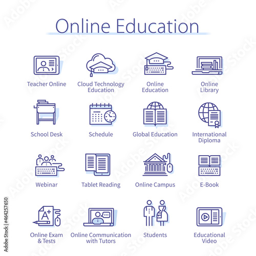 Online education, elearning and web study set