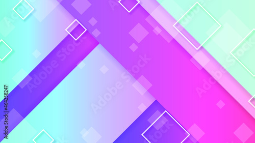 Abstract Colorful Gradient Background With Color Geometric Figures. Different Shapes And White Line Vector Design Style