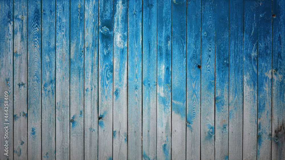 Naklejka premium wooden wall, blue background