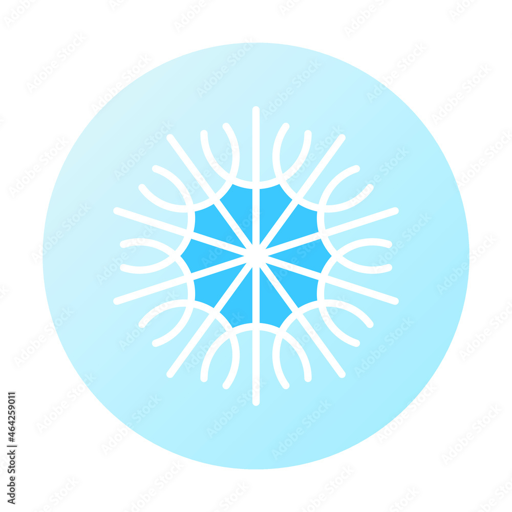 Snowflake flat icon. Sign of blue snowflake for xmas symbol, new year decoration, Christmas web banner. Vector icon ice, snow emblem. Festive winter season logotype. Minimalist line illustration. Snowflake flat icon. Sign of blue snowflake for xmas symbol, new year decoration, Christmas web banner. Vector icon ice, snow emblem. Festive winter season logotype. Minimalist line illustration.