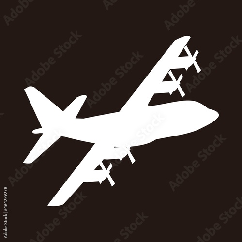 military airplane AC-130 with propeller flat illustration vector design