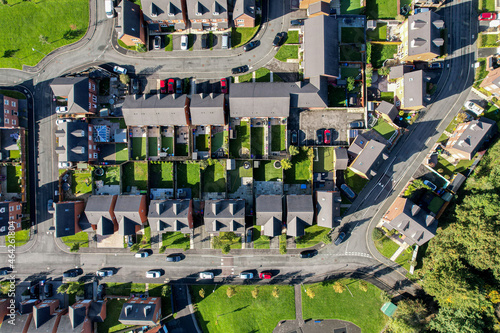Wallpaper Mural Aerial view of housing estate in England. Looking straight down satellite image style.British neighbourhood. Torontodigital.ca