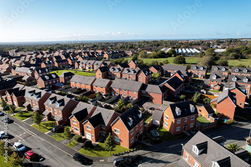 Wallpaper Mural Aerial view of housing estate in England. Looking straight down satellite image style.British neighbourhood. Torontodigital.ca