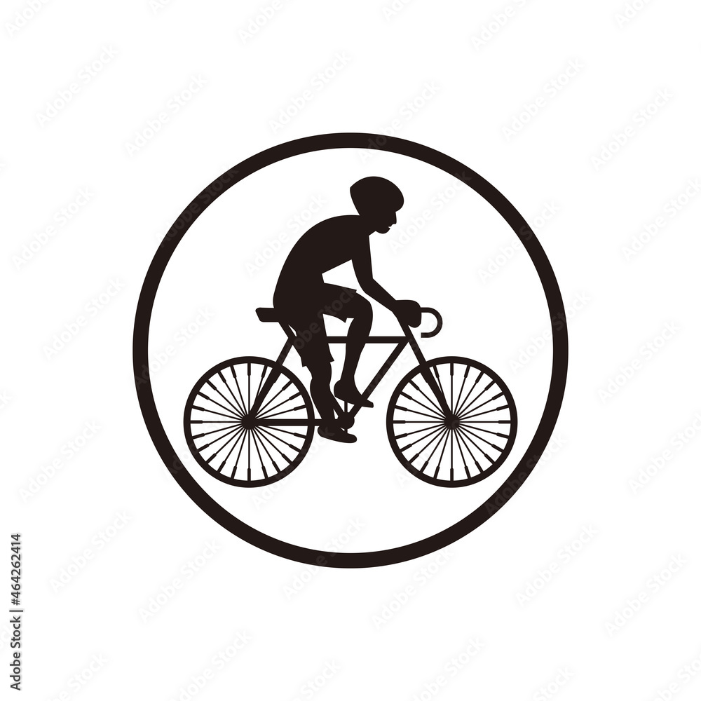 Cyclist icon vector logo design