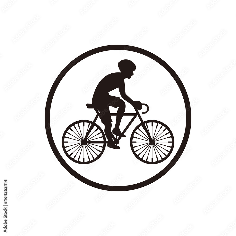 Cyclist icon vector logo design Cyclist icon vector logo design