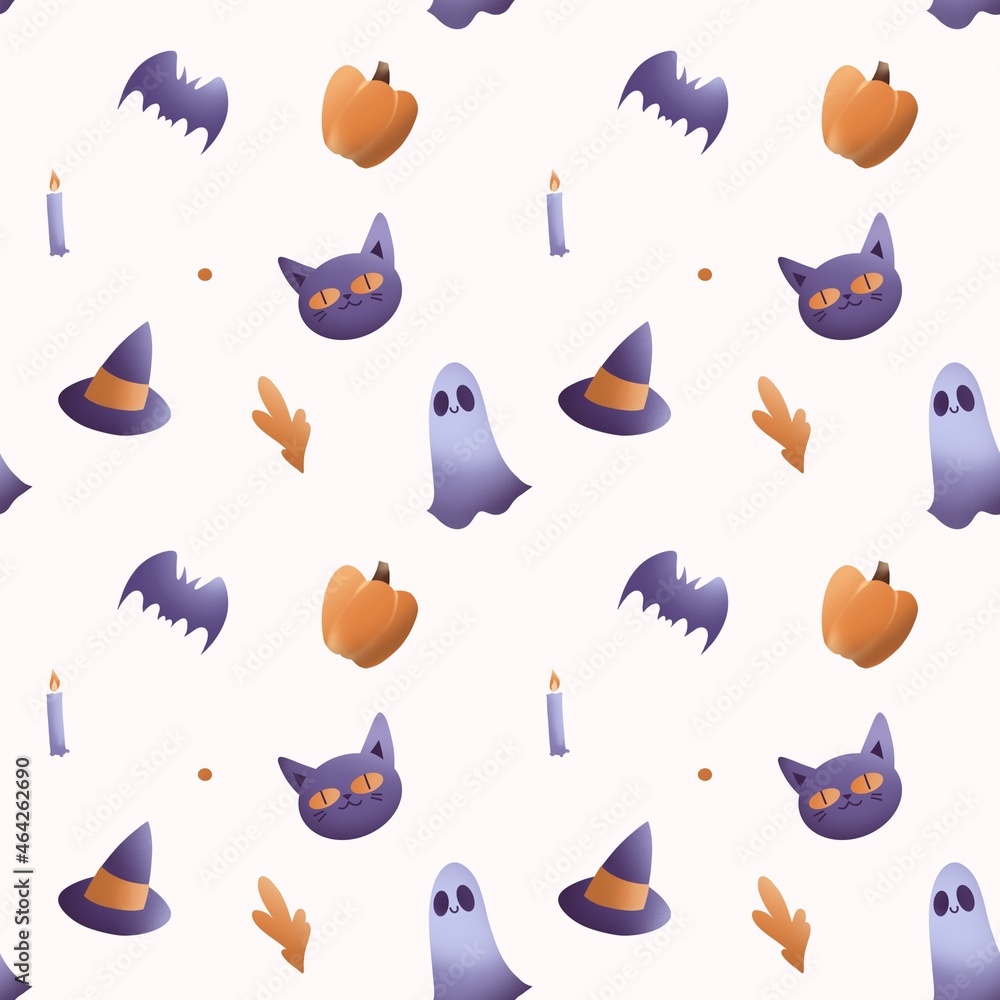 seamless pattern with birds and feathers