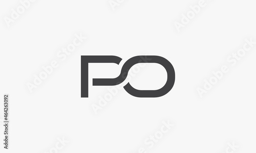 PO letter logo isolated on white background.