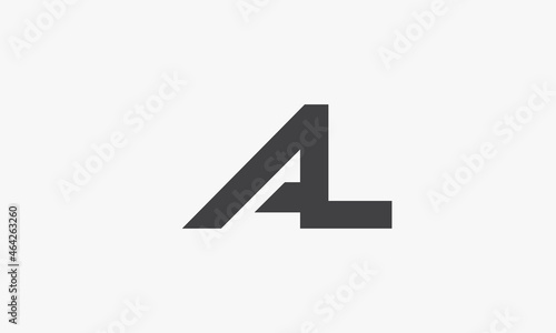 AL letter logo isolated on white background.