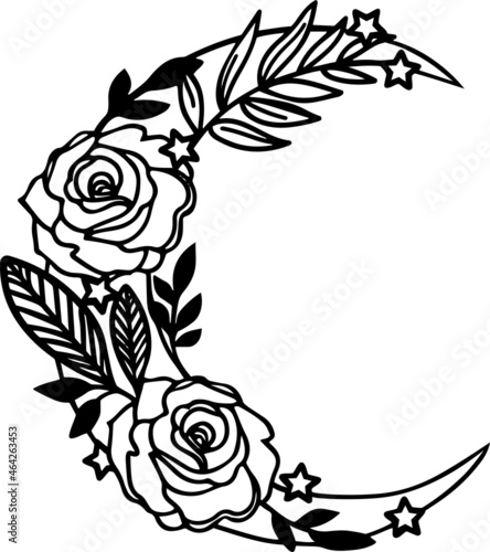 Media luna formada con flores