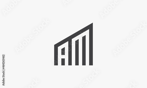AM letter logo isolated on white background.