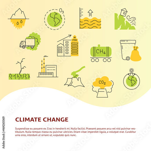 Climate change banner with place for text