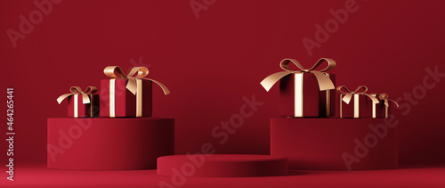 3D rendering of blank product background for backdrop fashion and cream cosmetics decorations. Modern blank podium background for luxury product.