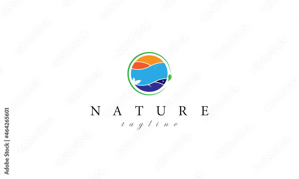 Nature elements logo design template. Design covers the environment, nature and ecology.