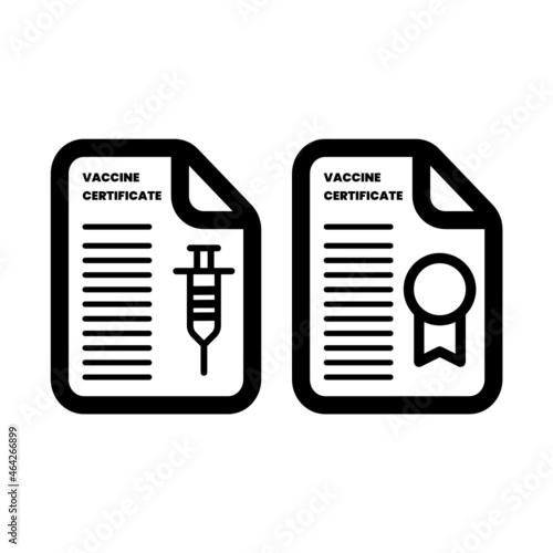 vaccine passport icon, vaccination certificate against covid-19 with check mark, medical card or passport for travel in time pandemic, thin line symbol on white background, editable stroke vector