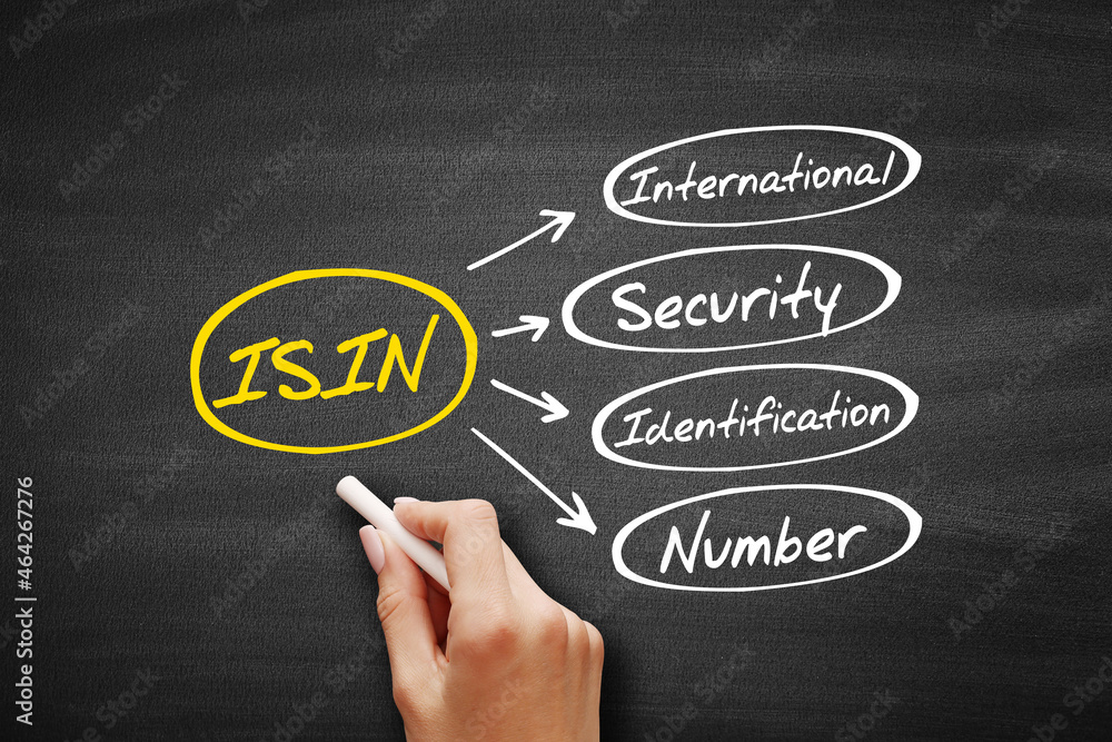 ISIN - International Security Identification Number acronym, business concept background on blackboard ISIN - International Security Identification Number acronym, business concept background on blackboard