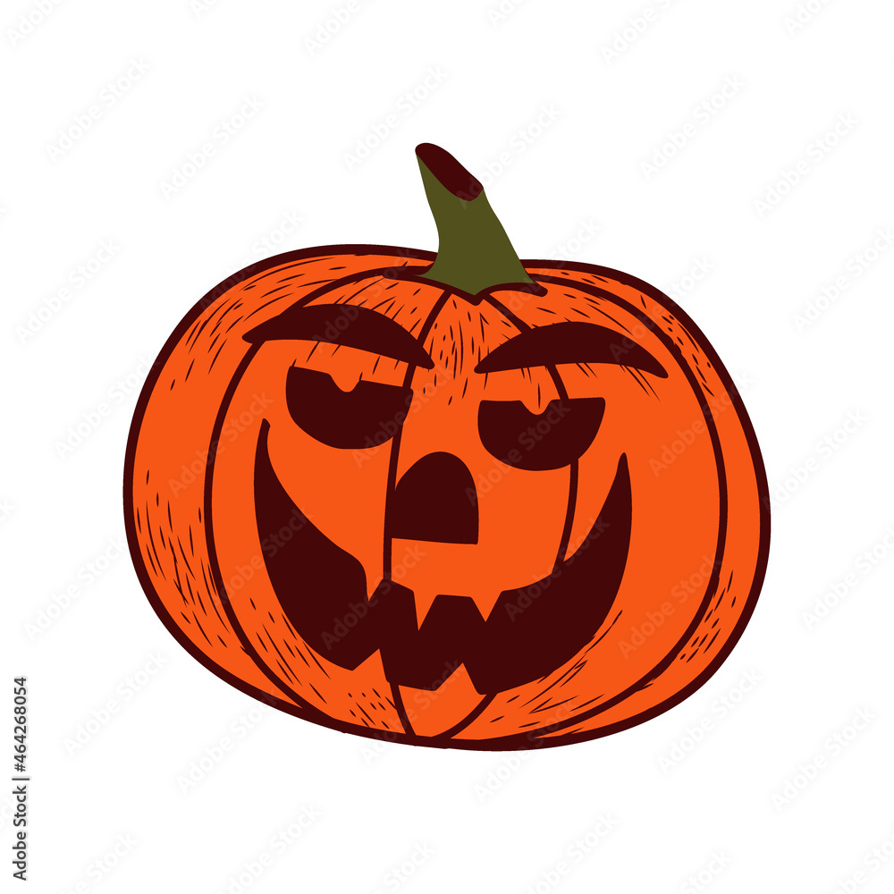 Pumpkin with eyes and mouth on Halloween on a white isolated background. Vector illustration Pumpkin with eyes and mouth on Halloween on a white isolated background. Vector illustration