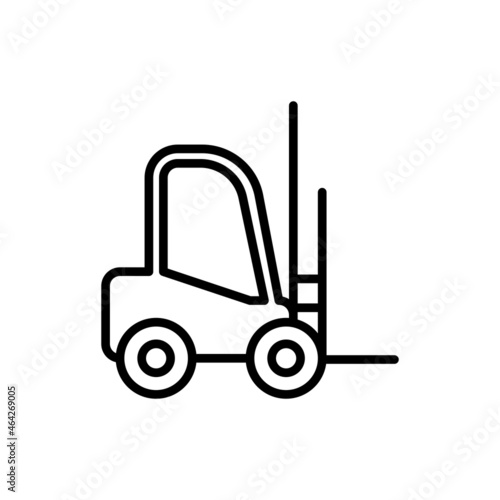 Forklift loader thin line icon. Equipment for transportation. Modern vector illustration.