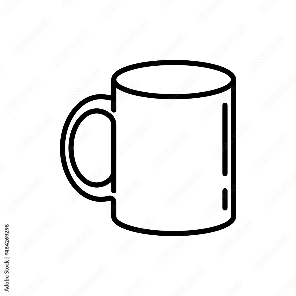 Coffee cup thin line icon. Promotional product. Vector illustration. Coffee cup thin line icon. Promotional product. Vector illustration.
