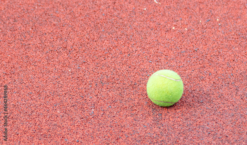 Tennis ball on the court.