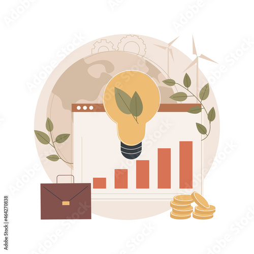 Sustainable business abstract concept vector illustration. Environmentally friendly, smart city, save ecosystem, future business strategy, green activity, sustainable industry abstract metaphor.