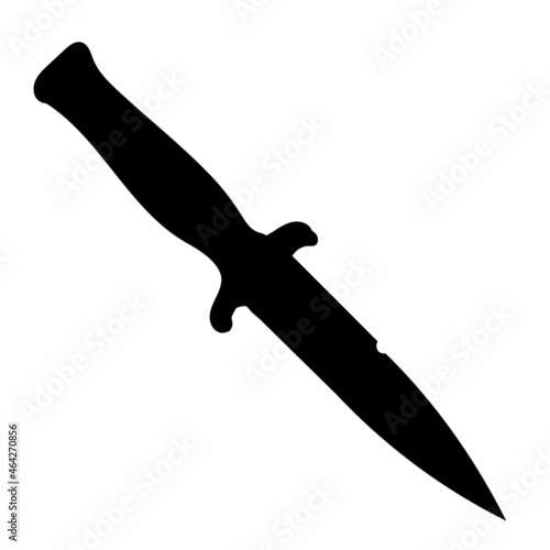 black knife silhouette vector, isolated, on white background