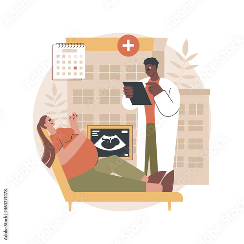 Maternity services abstract concept vector illustration. Maternity care service, perinatal healthcare, pregnancy and birth qualified support, childbirth and postpartum period abstract metaphor.